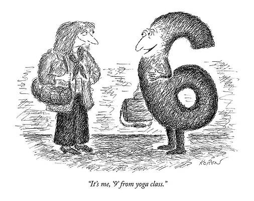 6 Wall Art featuring the drawing Person In The Shape Of The Number 6 Speaks by Edward Koren