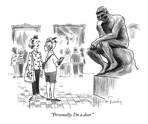 The Thinker in a Museum Scene Wall Art