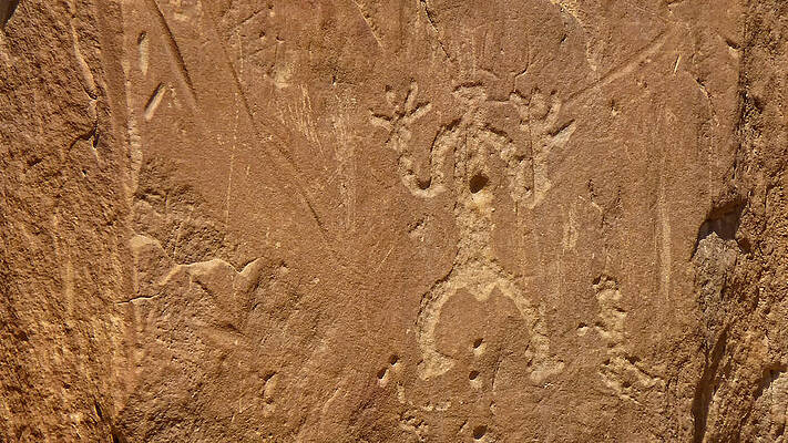 Forsake Wall Art featuring the photograph Petroglyph Wall by Ghostwinds Photography