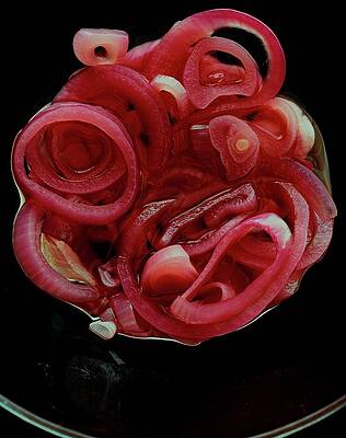 Bowl Wall Art featuring the photograph Pickled Red Onions by Romulo Yanes