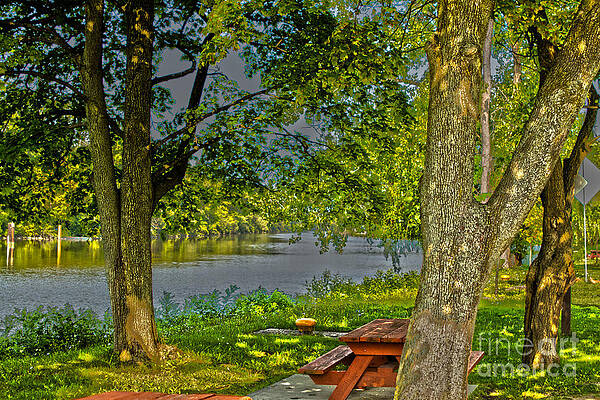 Summer Photograph - Picnic By The Erie Canal by William Norton
