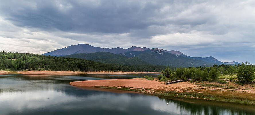 Nature Photograph - Pikes Peak From Crystal Creek Reservoir by Jeff Stoddart