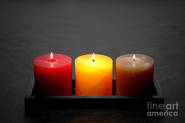 Wall Art featuring the photograph Pillar Candles by Olivier Le Queinec
