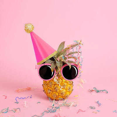 Party Pineapple with Sunglasses Wall Art