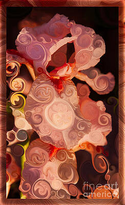 Wall Art featuring the painting Pink Iris As A Burst Of Color Flower Abstract Art by Omaste Witkowski