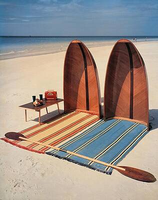Beach Setup with Surfboards Photograph