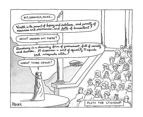 Plato the Stand-Up Comedian Drawing