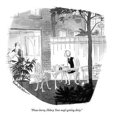 Anniversary Wall Art featuring the drawing Please Hurry by Rowland Wilson