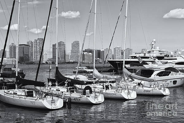 Wall Art featuring the photograph Pleasure Boats In North Cove Marina II by Clarence Holmes