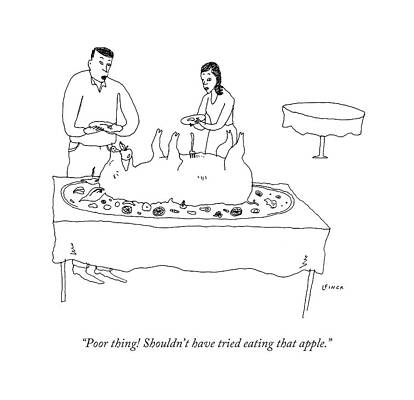 Pig Drawing - Poor Thing by Liana Finck