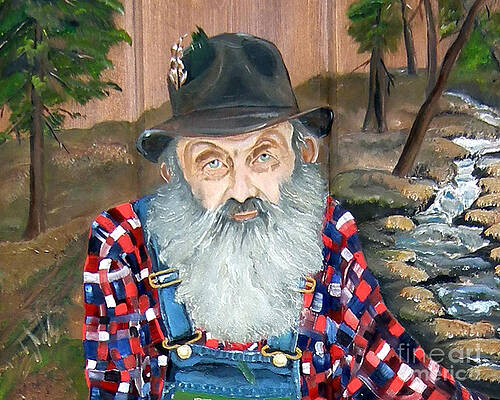 Painting - Popcorn Sutton - Moonshine Legend - Landscape View by Jan Dappen