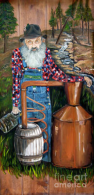 Painting - Popcorn Sutton - Moonshiner - Redneck by Jan Dappen