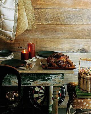 Candle Wall Art featuring the photograph Pork With Candles by Romulo Yanes