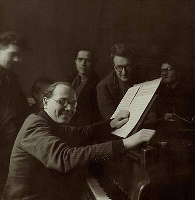 Group of Musicians at the Piano Photograph