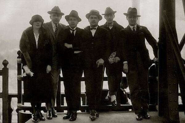 Group Of People Photograph - Portrait Of French Musicians Les Six by Isabey