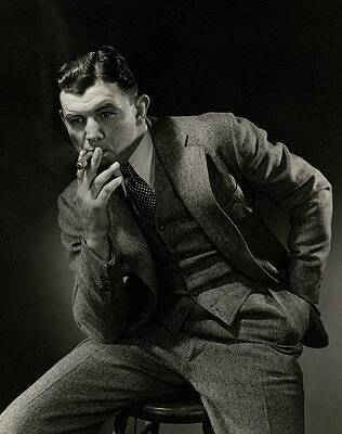 Elegant Man in Tweed Suit Wall Art