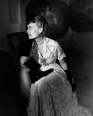 Lace Wall Art featuring the photograph Portrait Of Margaret Thomas Biddle by Horst P. Horst