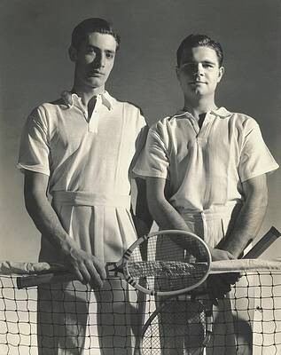 Tennis Players with Rackets Photograph