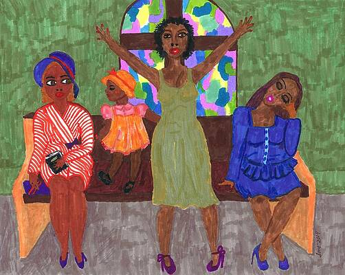 Woman Wall Art featuring the painting Praise And Worship by Stacey Torres