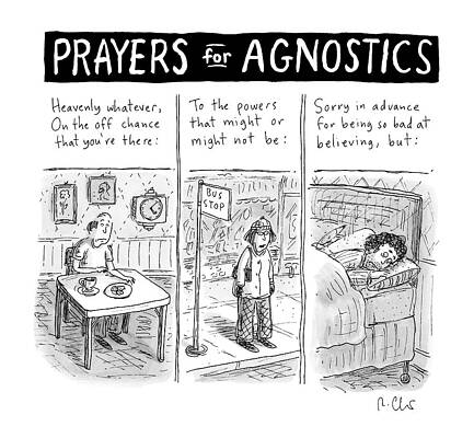 Prayers for Agnostics Cartoon Drawing