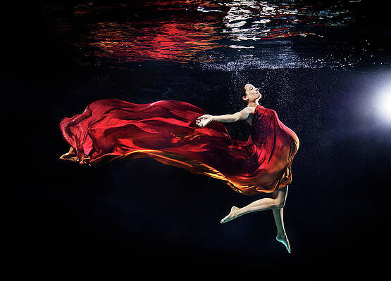 Wall Art featuring the photograph Pregnant Woman Under Water by Henrik Sorensen