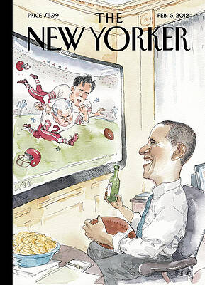 Obama Watches Football Game Wall Art