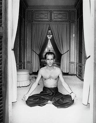Yoga Wall Art featuring the photograph Prince Alessandro Ruspoli Doing Yoga by Henry Clarke
