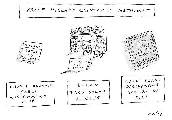 Recipe Drawing - Proof Hillary Clinton Is Methodist by Kim Warp