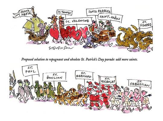 Valentine Drawing - Proposed Solution To Repugnant And Obsolete St by James Stevenson