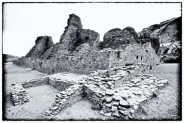 Sacred Wall Art featuring the photograph Pueblo Bonito In Black by Ghostwinds Photography