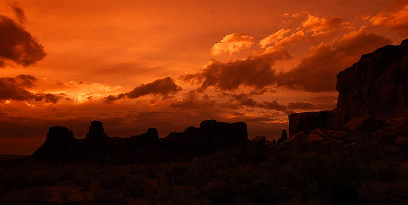 Sacred Wall Art featuring the photograph Pueblo Bonito In Orange by Ghostwinds Photography