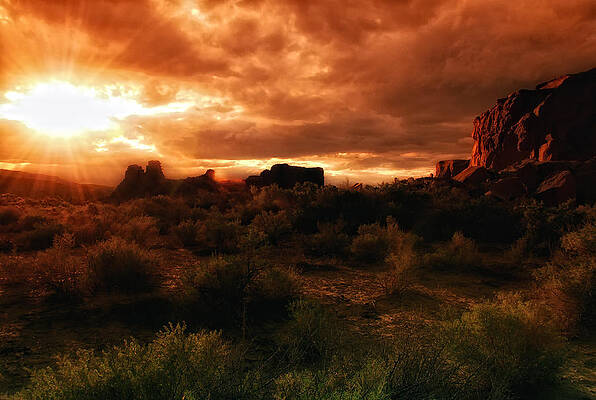 Sacred Wall Art featuring the photograph Pueblo Bonito Sunset by Ghostwinds Photography