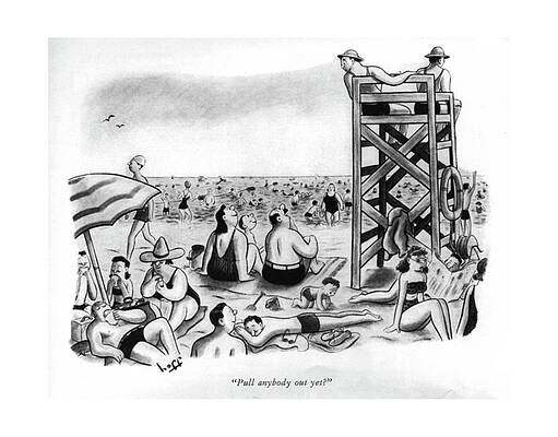 Sea Life Wall Art featuring the drawing Pull Anybody Out Yet? by Sydney Hoff