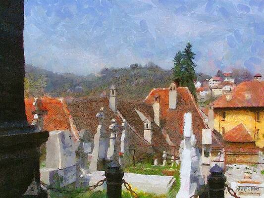 Building Wall Art featuring the painting Quiet Neighbors by Jeffrey Kolker