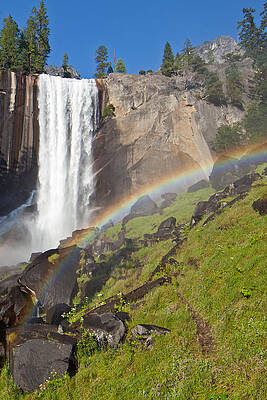 Photograph - Rainbow At Vernal Falls Yosemite National Park by Natural Focal Point Photography