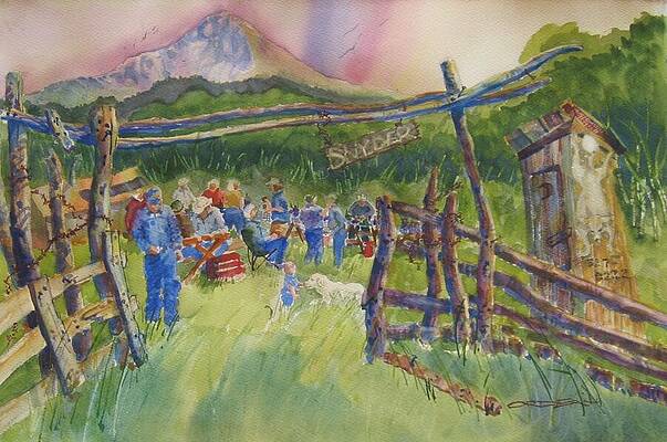 Nostalgia Painting - Father's Day At Snyder's by Jackson Ordean