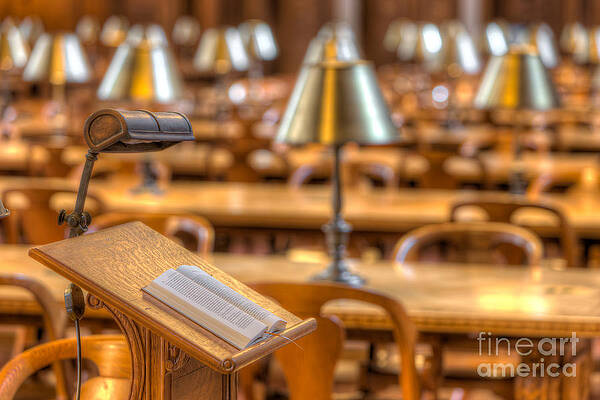 Wall Art featuring the photograph Reading Stand And Tables I by Clarence Holmes