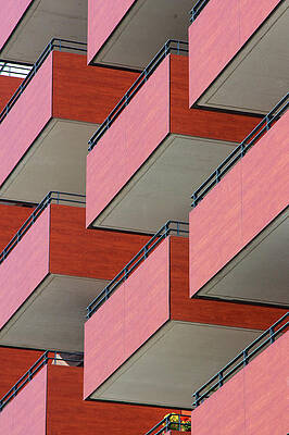 Wall Art featuring the photograph Red Balconies by Jannis Werner