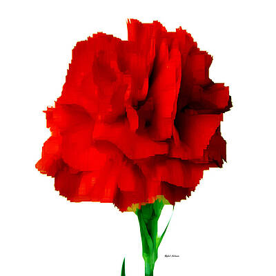 Nature Wall Art featuring the digital art Red Carnation by Rafael Salazar