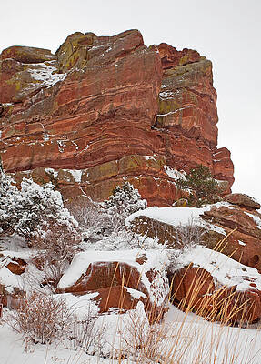 Winter Photograph - Red Rock In Golden Colorado by Natural Focal Point Photography
