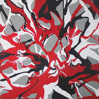 Textured Wall Art featuring the painting Red Synapse by Madeleine Arnett