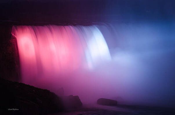 Color Photograph - Red White Blue Horseshoe Falls by Crystal Wightman