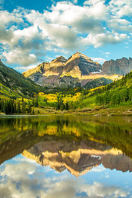 Color Wall Art featuring the photograph Reflection Of Maroon Bells by Jeff Stoddart
