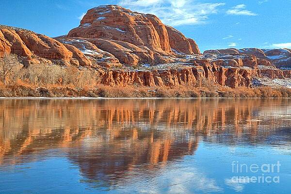 Utah Photograph - Reflections Down The Bank by Adam Jewell