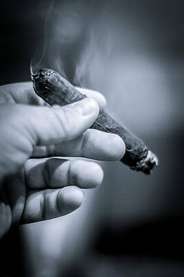 Wall Art featuring the photograph Relaxing With A Cigar by David Morefield