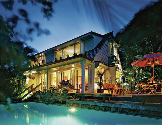 Illuminate Photograph - Resort And Swimming Pool At Night by Durston Saylor