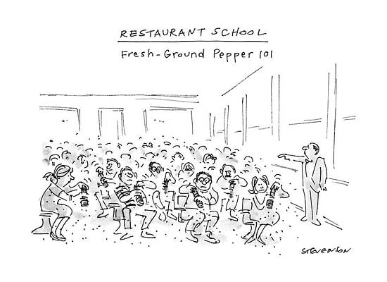 Ground Drawing - Restaurant School
Fresh-ground Pepper 101 by James Stevenson