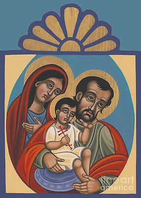 Wall Art featuring the painting Retablito De La Sagrada Familia 200 by William Hart McNichols
