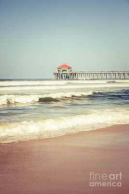 California Wall Art featuring the photograph Retro Photo Of Huntington Beach Pier by Paul Velgos