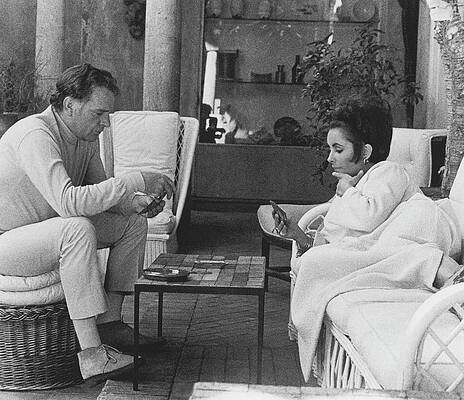 Richard Burton and Elizabeth Taylor Playing Cards Photograph